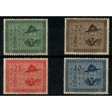 LIECHTENSTEIN 1953 Yv 277/80 SERIE COMPLETA DE ESTAMPILLAS NUEVAS CON GOMA BOY SCOUTS 25 EUROS